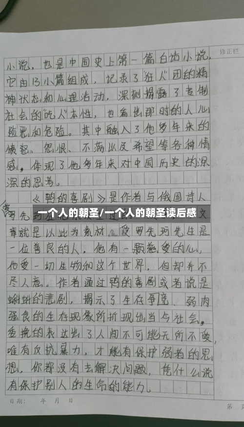 一个人的朝圣/一个人的朝圣读后感