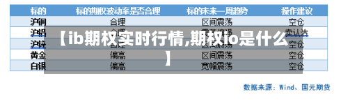 【ib期权实时行情,期权io是什么】