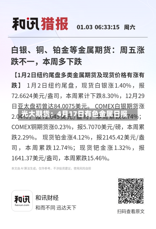 光大期货：4月17日有色金属日报-第3张图片