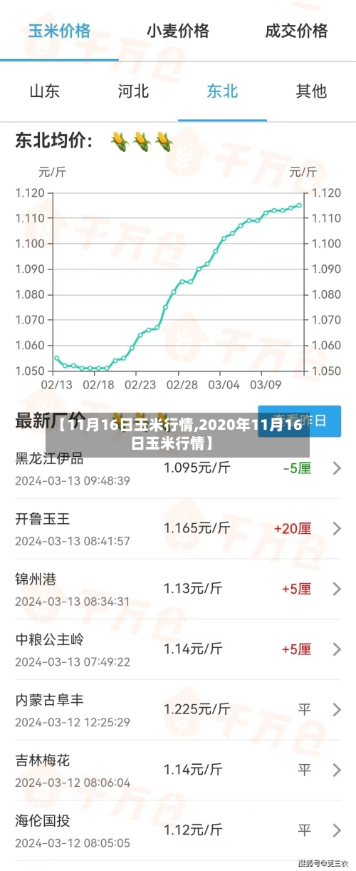 【11月16日玉米行情,2020年11月16日玉米行情】