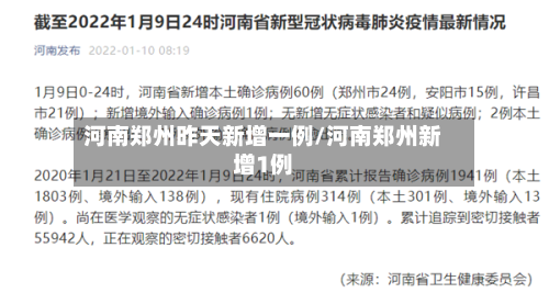河南郑州昨天新增一例/河南郑州新增1例-第2张图片