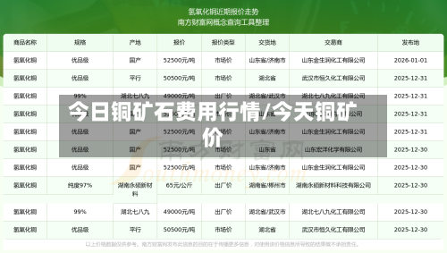 今日铜矿石费用行情/今天铜矿价-第3张图片