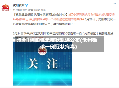 沧州1例阳性无症状轨迹公布(沧州确诊一例冠状病毒)-第2张图片