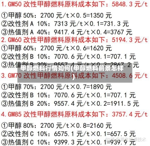 甲醇燃料行情如何(甲醇燃料前景怎样)-第1张图片