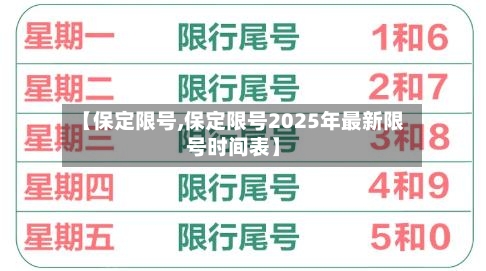 【保定限号,保定限号2025年最新限号时间表】-第2张图片
