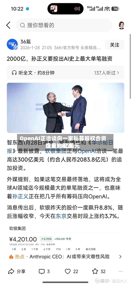 OpenAI正洽谈向一家私募股权合资企业比较高投资15亿美元-第1张图片
