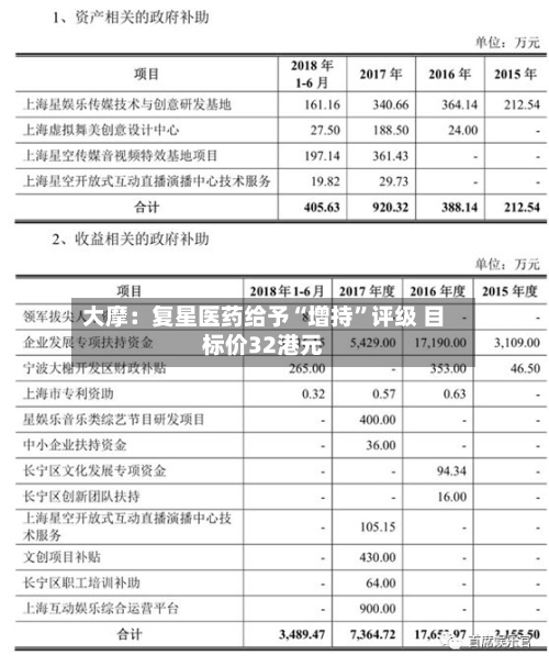 大摩：复星医药给予“增持”评级 目标价32港元-第1张图片