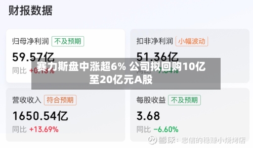 赛力斯盘中涨超6% 公司拟回购10亿至20亿元A股-第2张图片