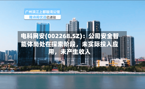 电科网安(002268.SZ)：公司安全智能体尚处在探索阶段，未实际投入应用	，未产生收入-第1张图片