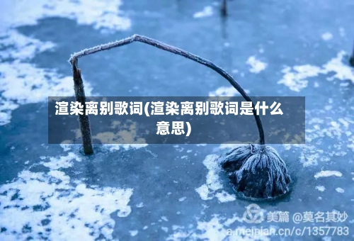 渲染离别歌词(渲染离别歌词是什么意思)-第1张图片