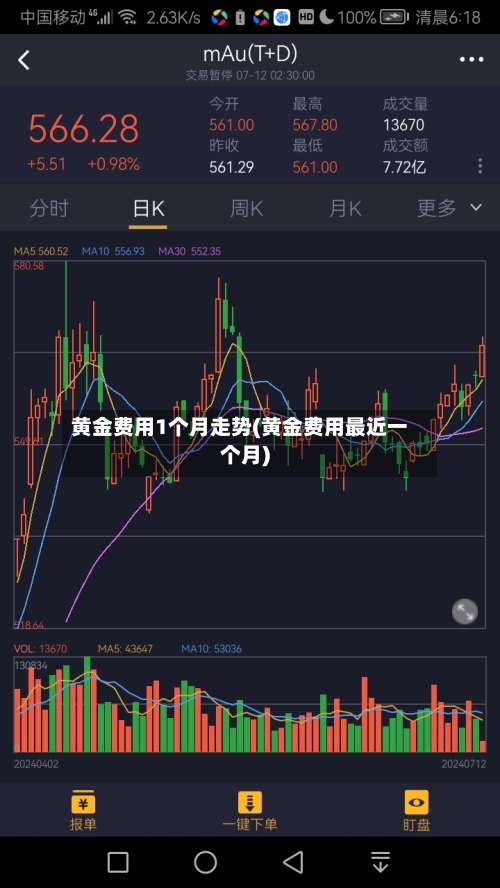 黄金费用1个月走势(黄金费用最近一个月)-第1张图片