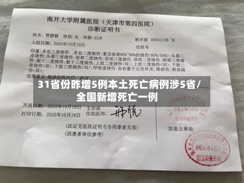 31省份昨增5例本土死亡病例涉5省/全国新增死亡一例-第3张图片